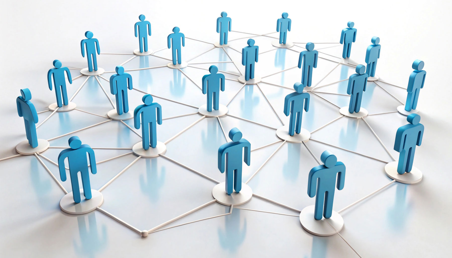 Crowd of people connected by lines