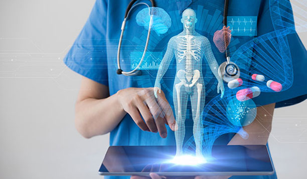Nurse holding a tablet