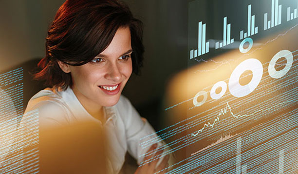 Person studying statistics