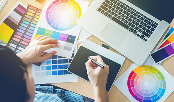 Person using a drawing tablet