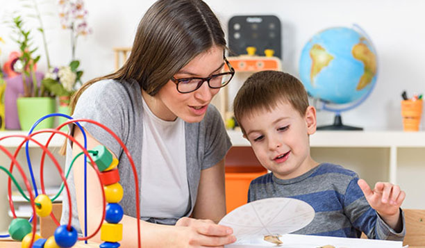Person working with a child