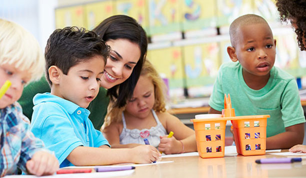 Person working with children