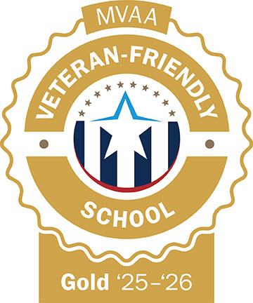 2025-2026 Gold Certified MVAA Veteran Friendly School logo