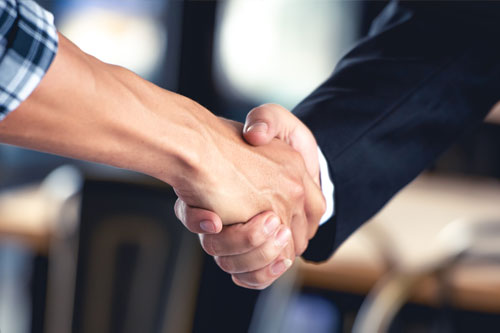 Two people shaking hands