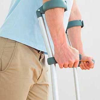 Person using crutches