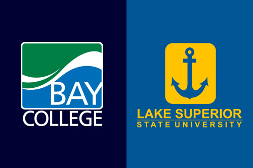 Bay College and Lake Superior State University logos