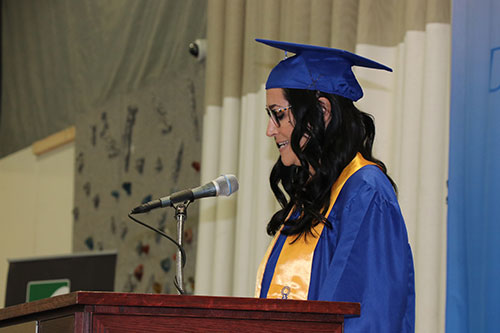 Graduate giving commencement speech