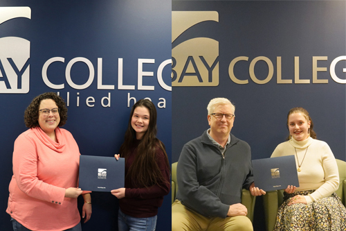 Two students receive the Bay College Faculty Association Scholarship