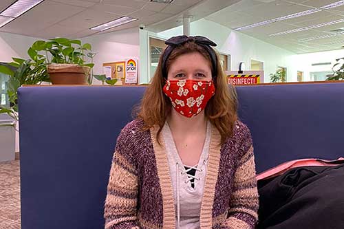 Olivia Anderson wearing a mask